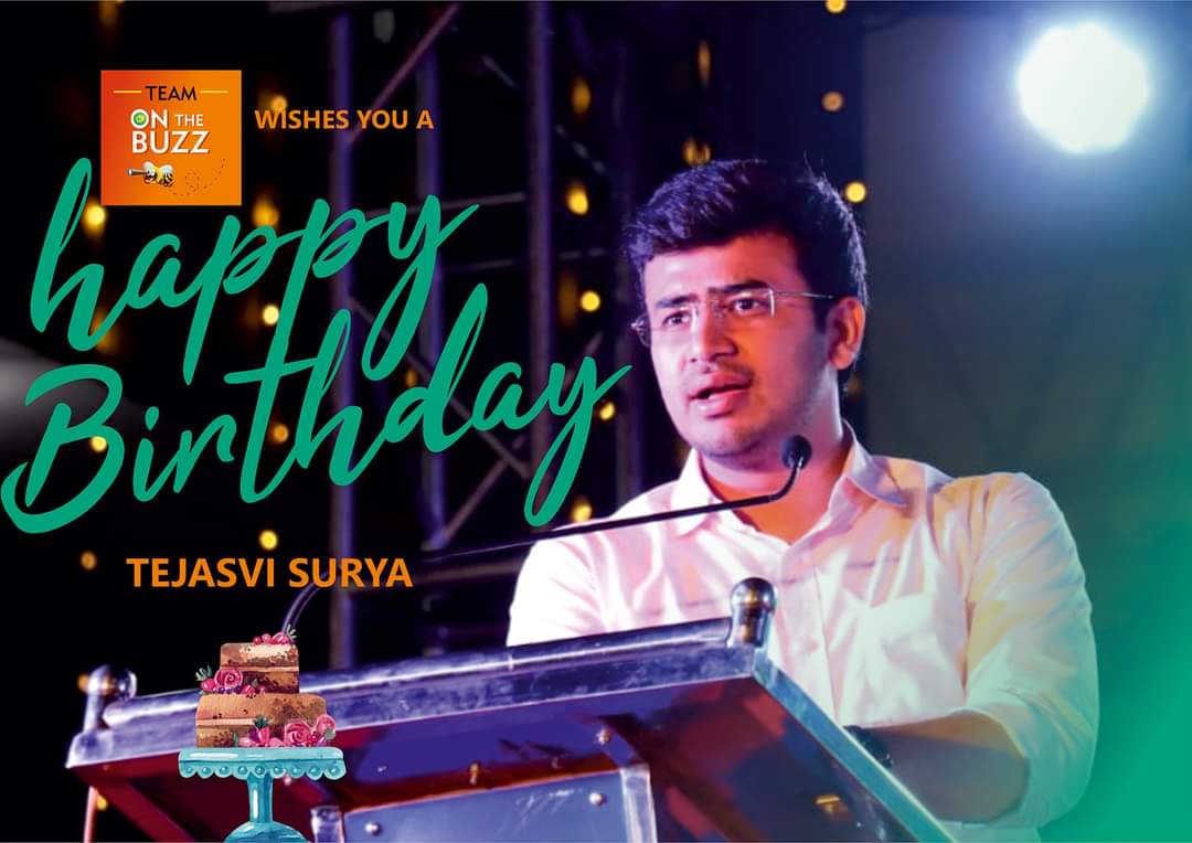 Poori5678's tweet photo. Wishing Tejasvi Surya a happy birthday and a year that’s blessed.
#happybirthday #onthebuzz #TejasviSurya #birthdaysonthebuzz 
@Tejasvi_Surya https://t.co/RS9q7gMkdQ