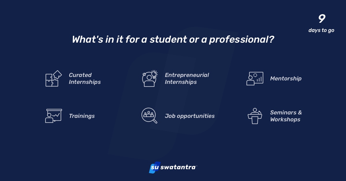 suswatantra's tweet photo. A peek into what we have in store for a student or a professional.

#student #professional #joboppurtunities #entrepreneurs #entrepreneur #innovation #startups #startup2020 #startupstrategy #communitylearning https://t.co/2btap3ifpI