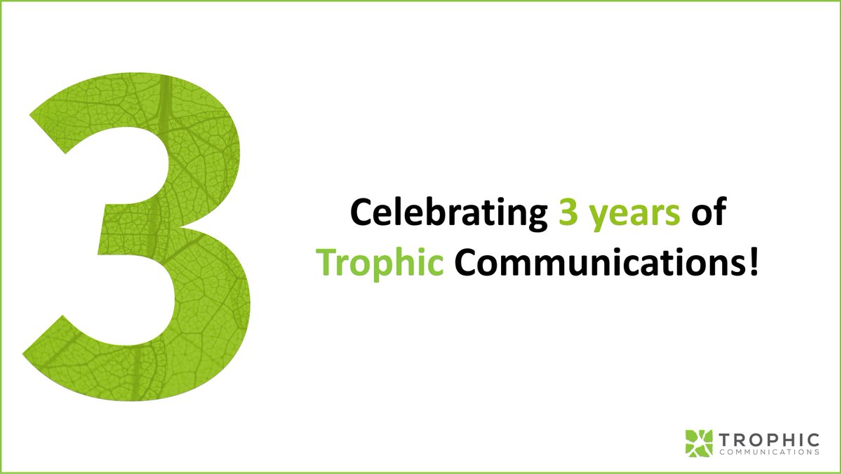 TrophicComms's tweet photo. Today we #celebrate our 3rd #anniversary as Trophic Communications! We look forward to many more years working as your strategic partner for all aspects of #communications in #LifeSciences. Visit our website to learn more about our awesome team: https://t.co/NioCgfMpEh https://t.co/FN5qCw5r9z