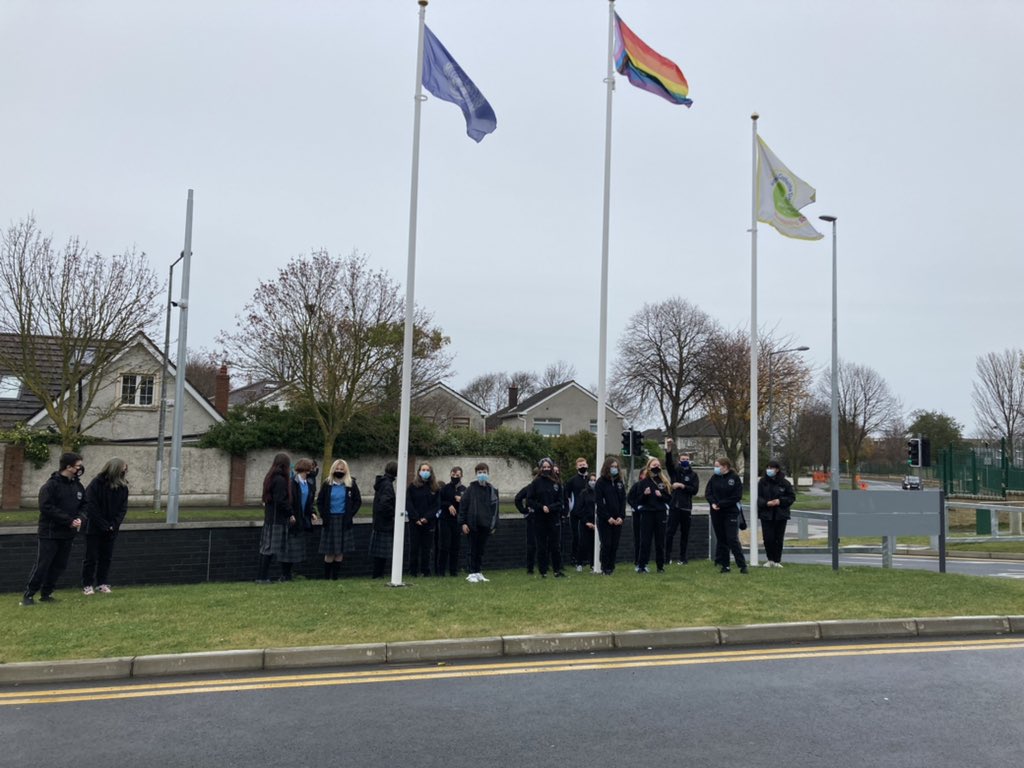 GuinnaneKatie's tweet photo. Outdoor flag is now flying with pride! #StandUpWeek #standup2020 @Kingswoodcc16 https://t.co/85l5LGxYaJ