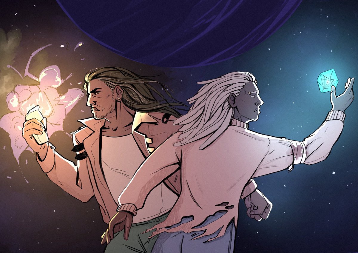 armacheart's tweet photo. A collaboration with my friend fo #audirezine who sadly dont have twitter but you can go follow them on instagram under the name @/courtroom.network :D they made lines and i did colors. Once more lovely #thepenumbrapodcast with jet and m'tendere, my favorite people. 
@AudireZ https://t.co/5Jkxdh9Thh