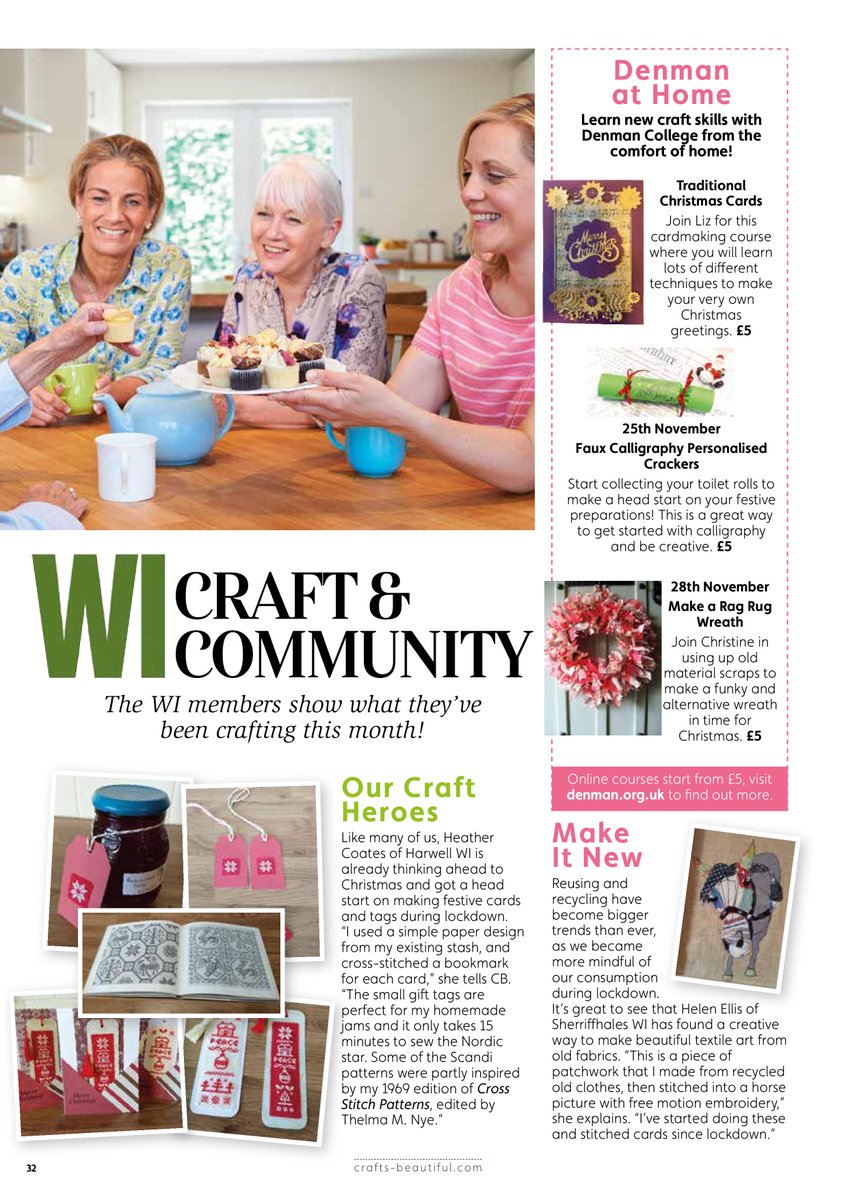 WomensInstitute's tweet photo. The WI column in the #Christmas special of @craftsbeautiful magazine includes lots of fabulous projects by members of Harwell WI, Sherriffhales WI, North Somercotes WI, Bowes Belles WI, @BheathRwickWI, @brighton_belles, Meads WI, Christchurch Belles WI and @stmarysWI! 🧶🧵 https://t.co/OkK3jxZPpJ