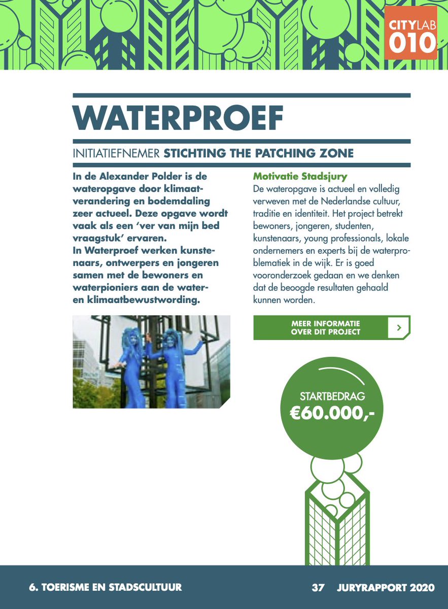 patchingzone's tweet photo. Onze  ‘Waterproef’ aanvraag bij het Citylab010 is gehonoreerd ! We zijn enorm blij met het vertrouwen en deze impuls. In Waterproef gaan we, samen met kunstenaars, ontwerpers, bewoners en betrokkenen, aan de slag met de wateropgave in de Prins Alexander Polder in Rotterdam. https://t.co/9uQhFrE88o