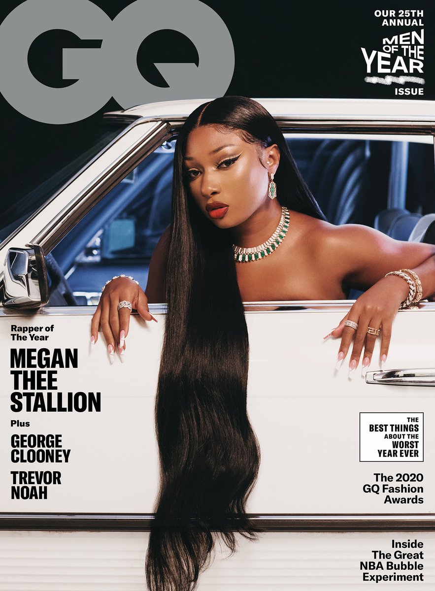 GQMagazine's tweet image. Presenting our #GQMOTY 2020 cover stars: Rapper of the Year @theestallion, Icon of the Year George Clooney, and Newsman of the Year @Trevornoah gq.mn/AU7iS0C