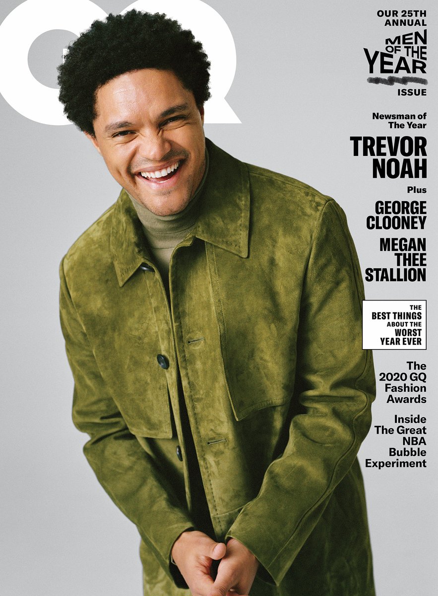 GQMagazine's tweet image. Presenting our #GQMOTY 2020 cover stars: Rapper of the Year @theestallion, Icon of the Year George Clooney, and Newsman of the Year @Trevornoah gq.mn/AU7iS0C