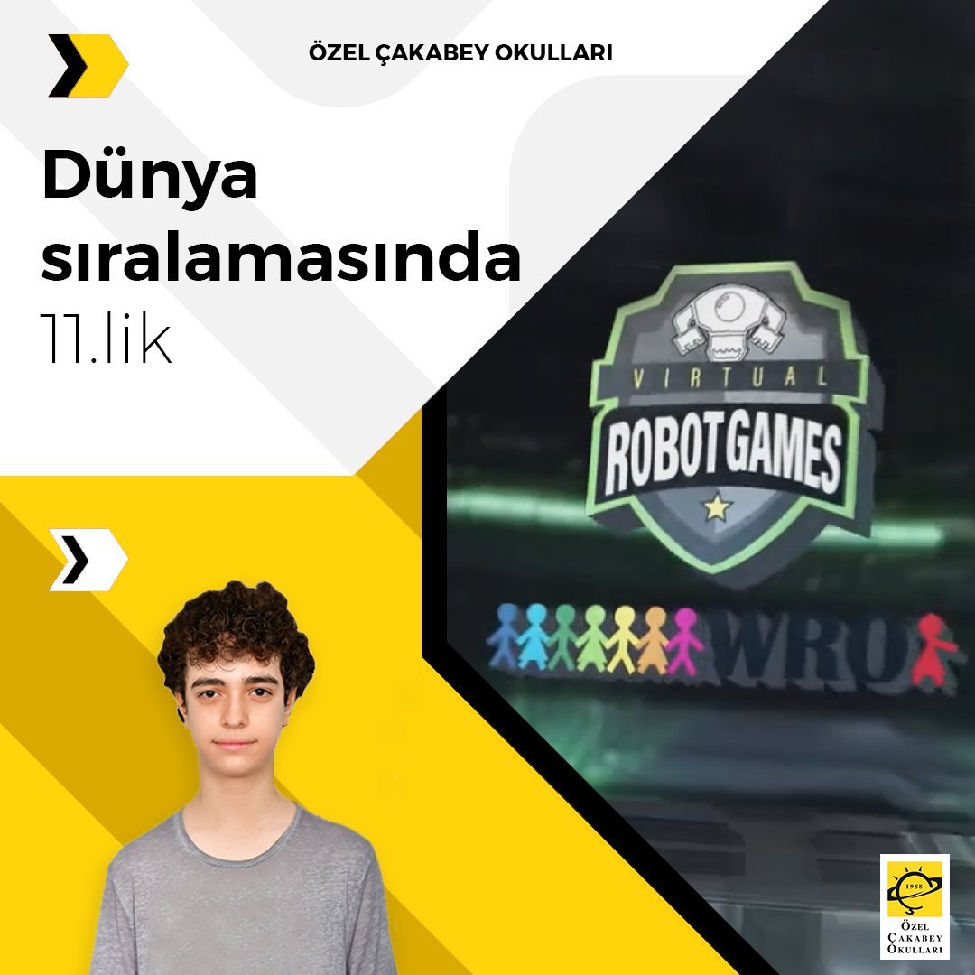 cakabeyokullari's tweet image. 9. sınıf öğrencimiz Atakan Ersoy, Dünya Robot Olimpiyatı Sanal Robotik Turnuvasını, dünya sıralamasında 250 kişi arasından 11. olarak tamamlayarak hepimizi gururlandırdı.👏👏👏

#Robotvirtualgames #WRO #robotik 
@RobotVirtualgam #ozelcakabeyokullari