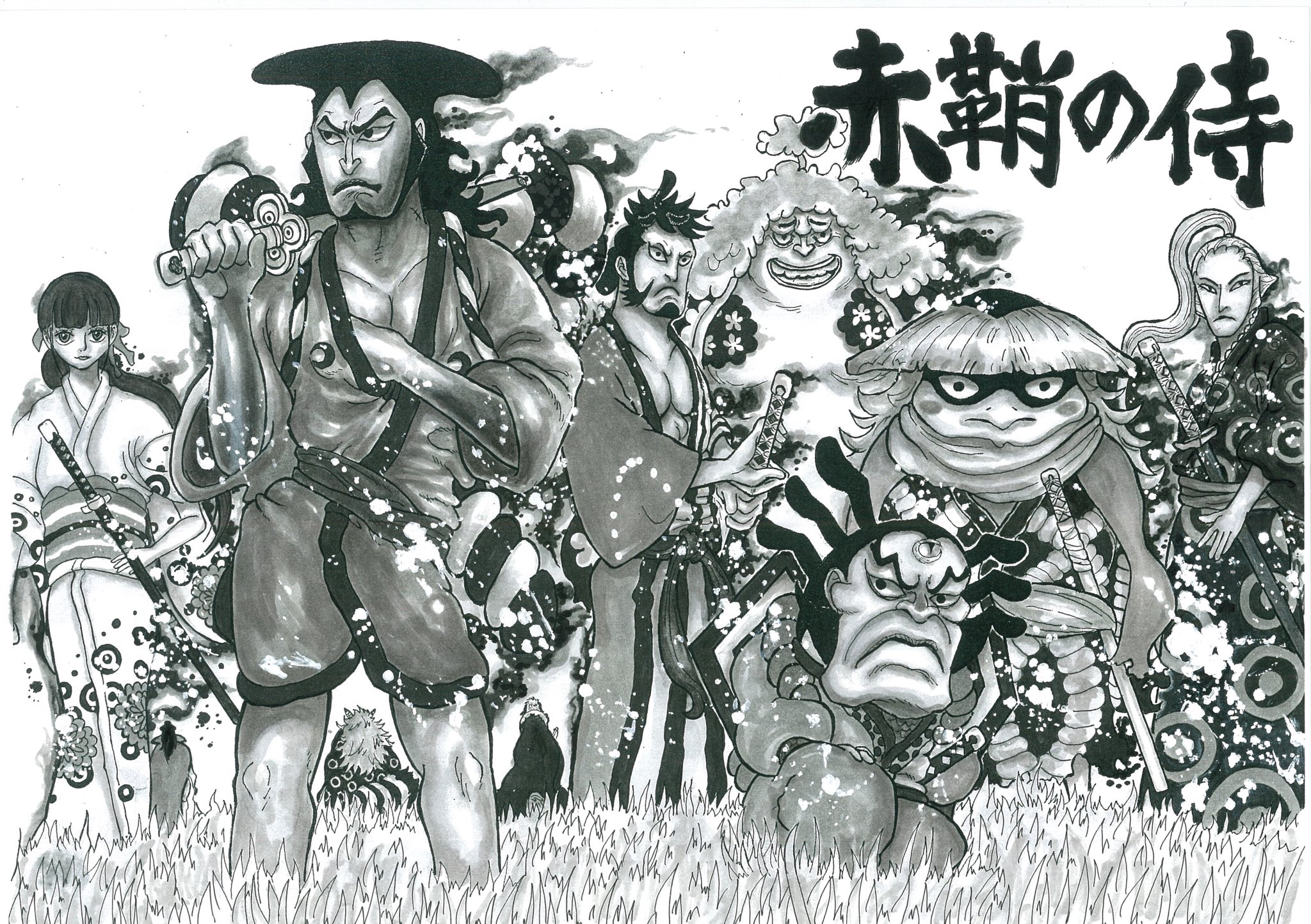 エーケー 赤鞘の侍 Onepiece ワンピース 光月おでん ワノ国 七人の侍 アナログイラスト コピック T Co 8vgeai3yft Twitter