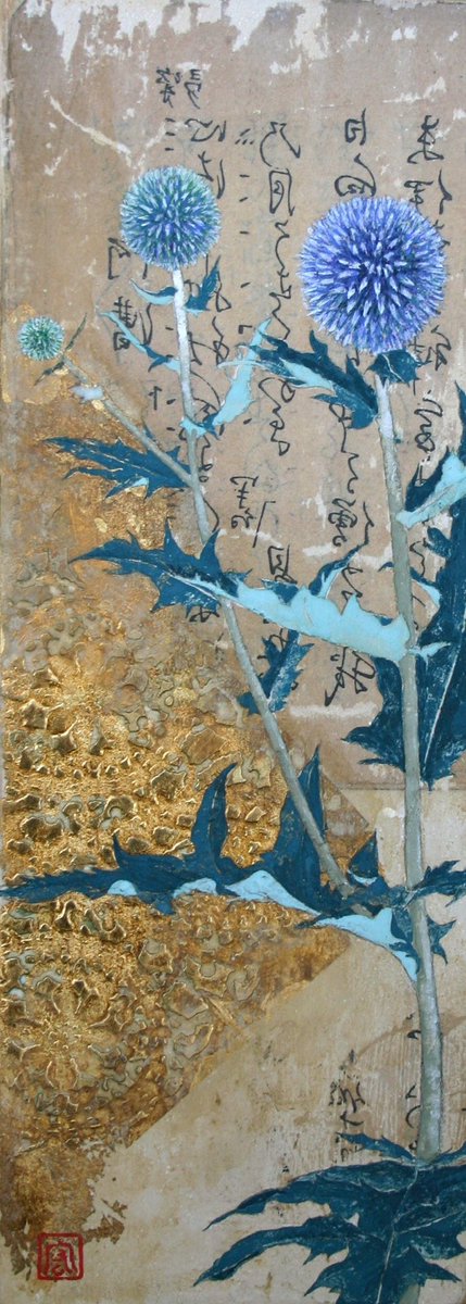 HWarlow's tweet image. I’m tweeting this because it’s such a lovely colour blue.  Cheerful for our dull windy day  here . Hiroshi Kobayashi painter