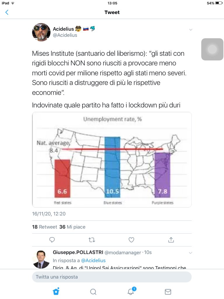 modamanager's tweet photo. @Acidelius Dirig. &amp; Ag. di "Unipol Sai Assicurazioni" sono Testimoni che gia' mesi fa dissi loro che "NON c'e' al Mondo 1 sola prova statistica che i #Lockdown abbian ridotto i Morti causa Covit19", mentre invece le Economie degli Stati con Lockdown son TUTTE #CROLLATE! Serve per #Dittatura https://t.co/qPZnY8gcaW