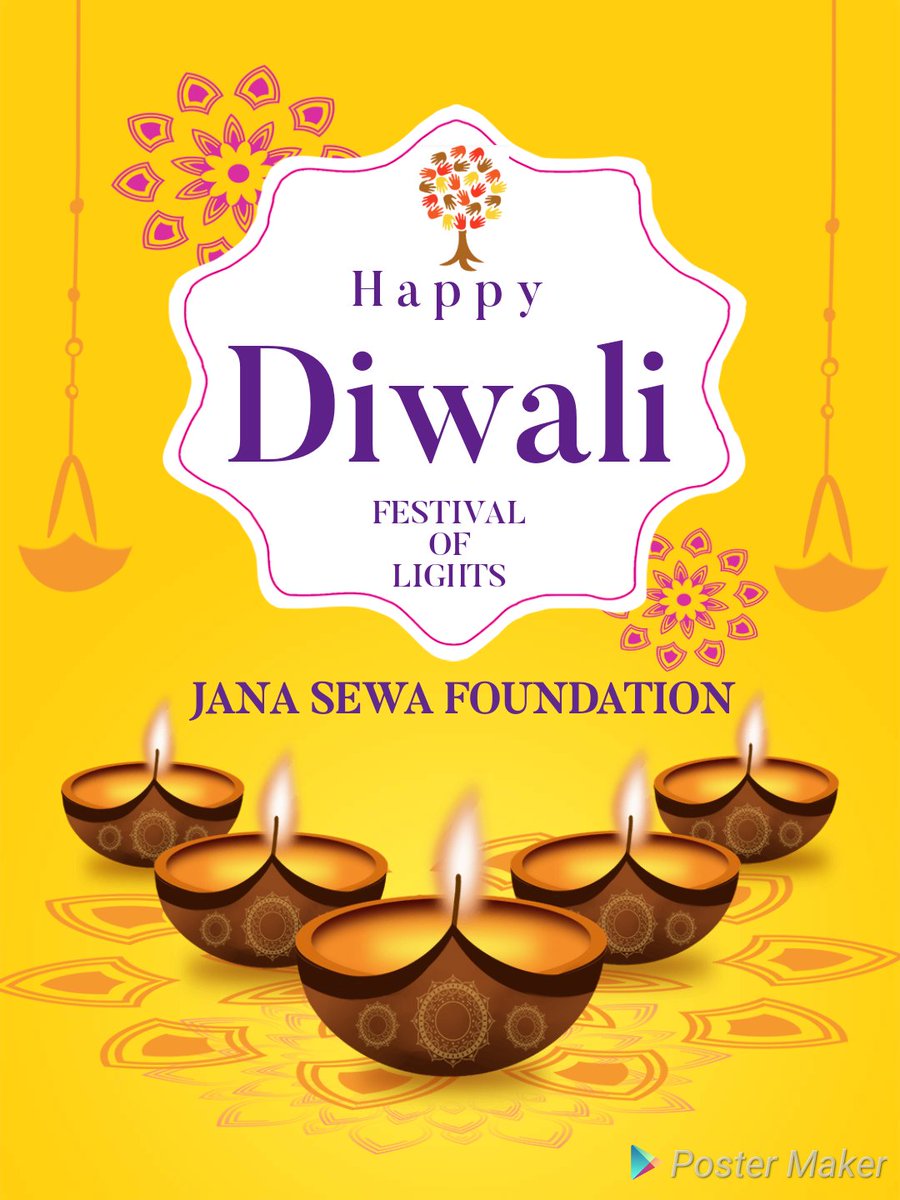 Janasewaa's tweet photo. May the gleam of diyas enlighten your spirit and vanquish darkness from your life.
Jana sewa foundation wish you  your family a very happy diwali!
#India #Happiness #happydiwali🎉 #festivaloflights #janasewafoundation https://t.co/DCddVfHdh5