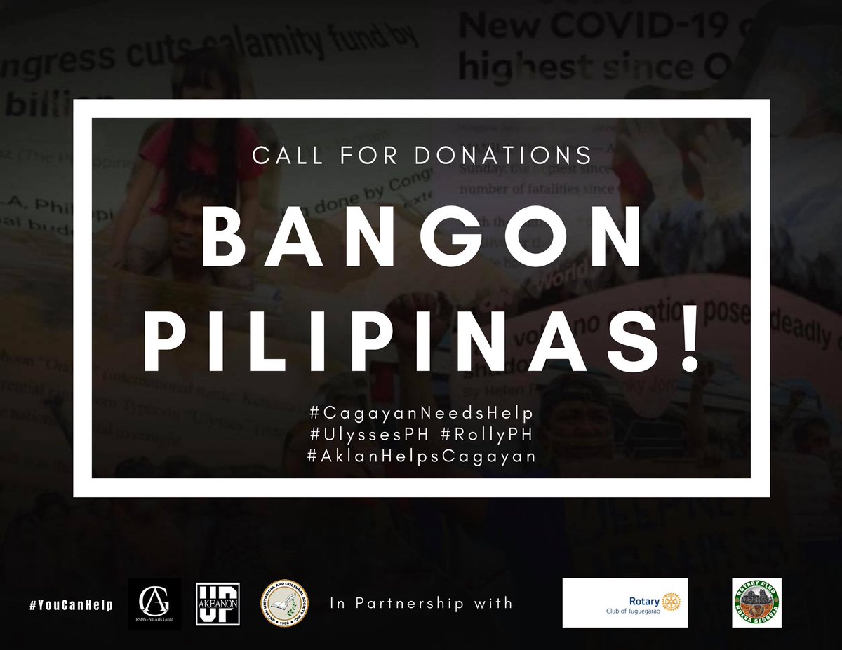 ahcsi1982's tweet photo. CALL FOR DONATIONS❗
#CagayanNeedsHelp

We, the UP Akeanon,  RSHS VI Arts Guild, #YouCanHelp, and the Aklan Historical and Cultural Society Inc. in partnership with Rotary Club of Tuguegarao and Rotary Club of Nueva Segovia https://t.co/qPLskJhDpT