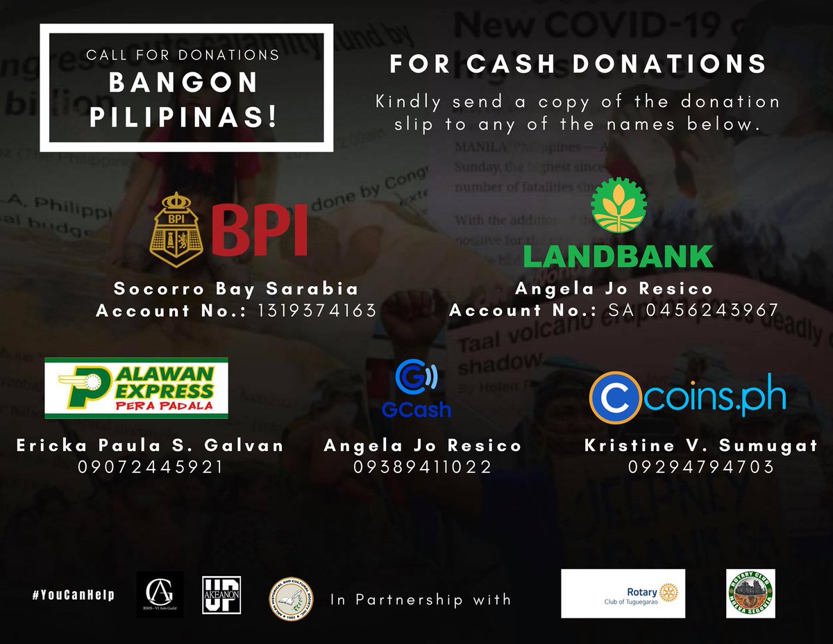 ahcsi1982's tweet photo. CALL FOR DONATIONS❗
#CagayanNeedsHelp

We, the UP Akeanon,  RSHS VI Arts Guild, #YouCanHelp, and the Aklan Historical and Cultural Society Inc. in partnership with Rotary Club of Tuguegarao and Rotary Club of Nueva Segovia https://t.co/qPLskJhDpT
