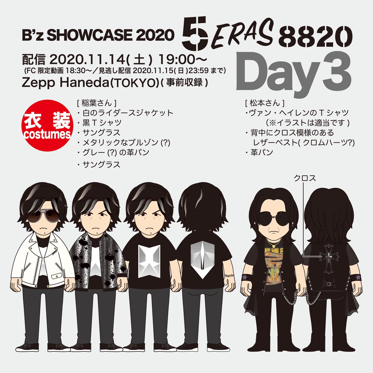 祈 º º B Z Showcase 5 Eras 80 Day 3 衣装絵とセットリスト Bz Showcase 5eras