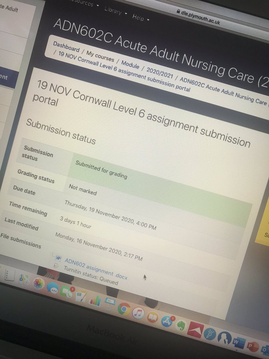 lauraewillcocks's tweet photo. #ADN602 is submitted 🙌🏼 The last assignment for this year complete ✅ Too early for a celebratory gin?! #punc18 #punc20 #studentnurse #wepunc #StNproject https://t.co/q4TqB65GZM