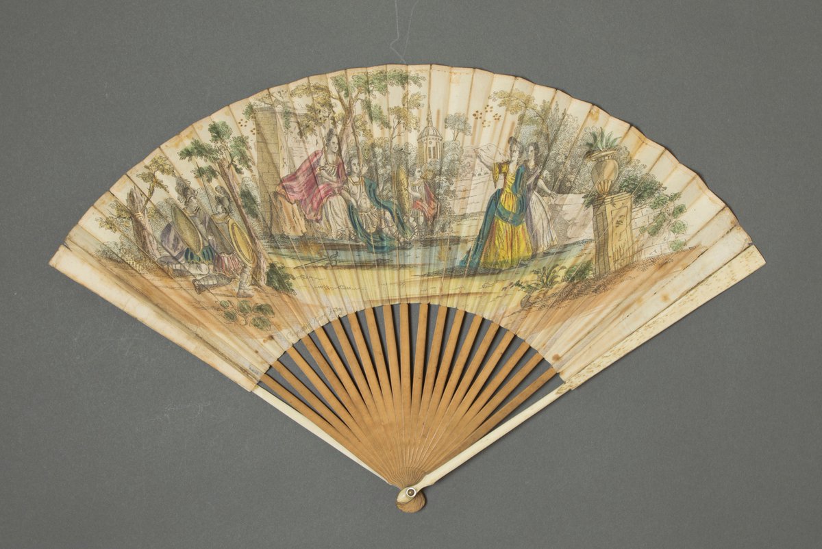 Head over to FB and read a short feature by @jmosscurator about The Fan Museum's enrichment of its collections in 2020. Donations include a rare English fan, ca. 1740, the leaf printed with Marc Antony &amp; Cleopatra: shorturl.at/lpPU4 
#handfan #museumcollection #acquisition