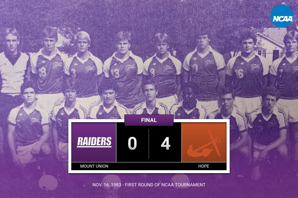purpleraiders's tweet photo. #RaiderRewind - Nov. 16, 1983 - The men's soccer team made their first NCAA tournament appearance hosting Hope College where they fell 0-4 and ended their season 12-3-1. #GoMountGo https://t.co/8W7zCNjISQ