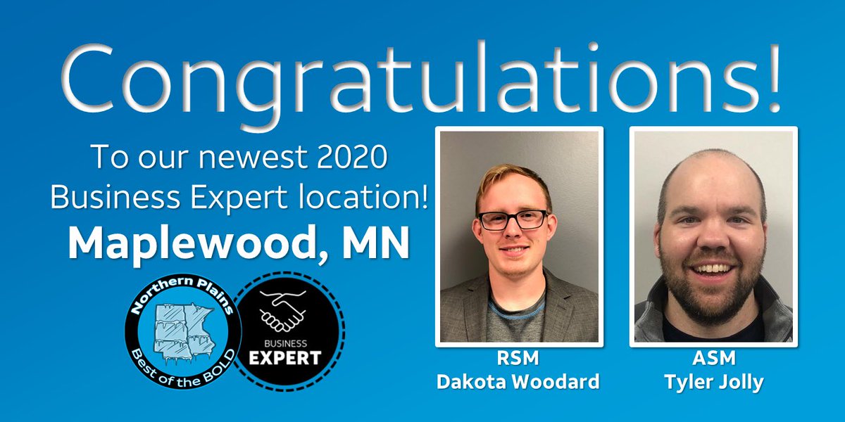 Congratulations to our newest Business Expert location, Maplewood!! Outstanding job Dakota &amp; Tyler! If you’re a business in the Maplewood / East Metro area, Dakota and team will take great care of you!

#BusinessExpert #BoldBiz #BOLDNorthernPlains #GoWest #LifeAtATT