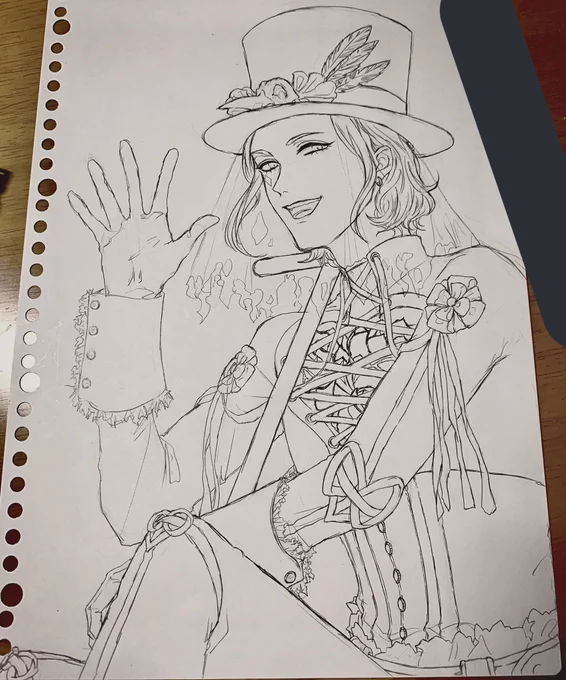下描き完成 