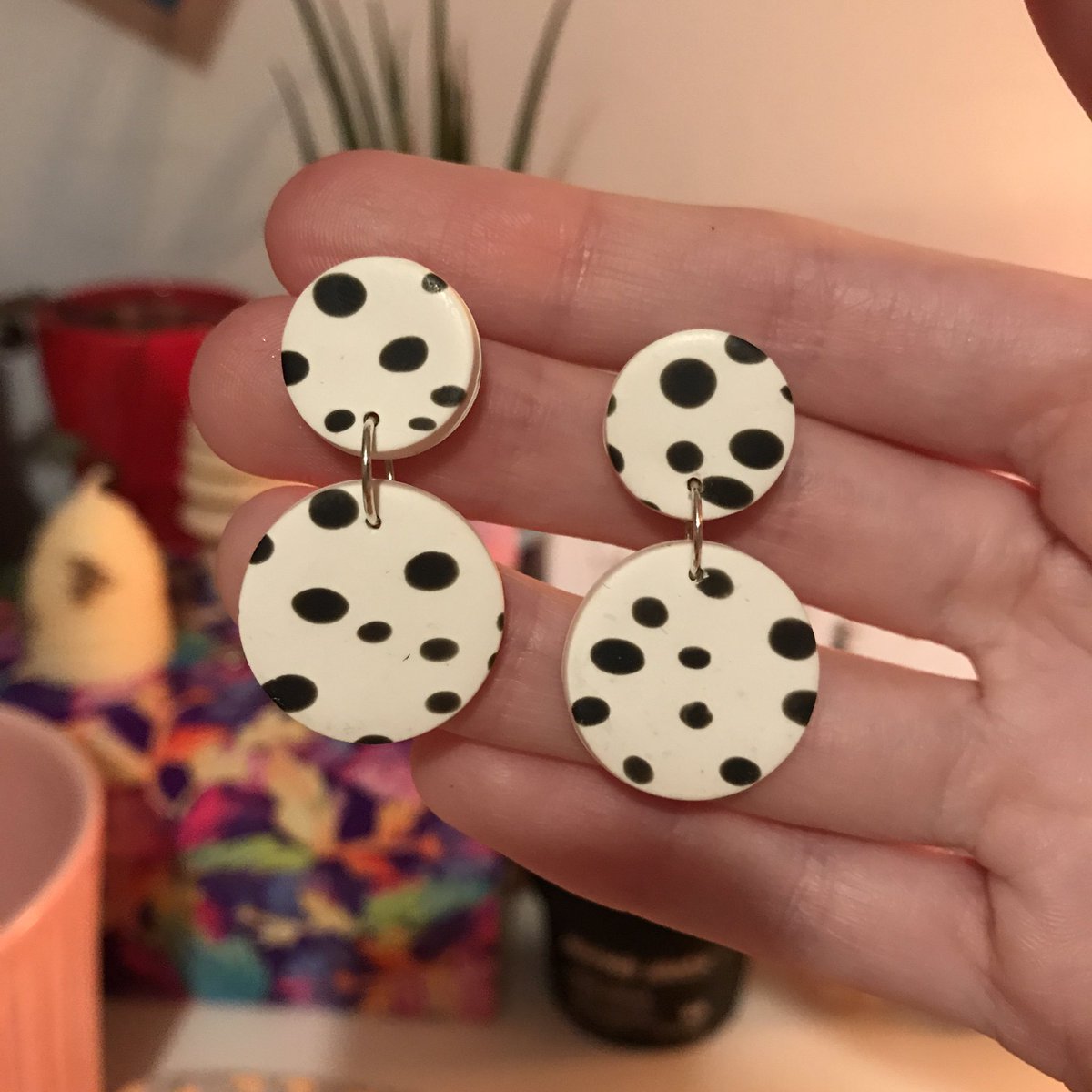 Some spotty Dalmatian babes! These are by Izz It Clay, one of many lucky Etsy finds. These are so lightweight, absolutely gorgeous (her new stock is also so, so beautiful) http://izzitclay.etsy.com 