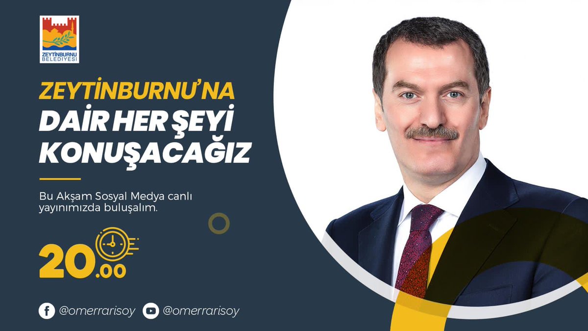 omerrarisoy's tweet photo. Sorularınızı hazırlayın, #Zeytinburnu’na dair her şeyi konuşacağız.

Bu akşam saat 20.00’de, #Facebook ve #YouTube canlı yayınında buluşalım. https://t.co/hdguSDog7l