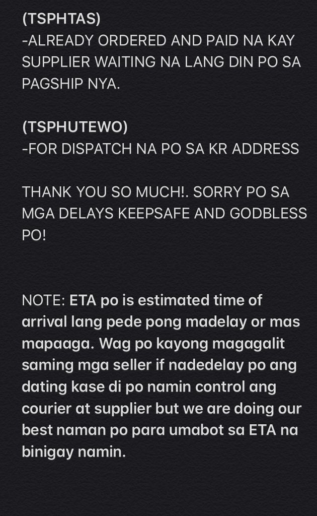 Teudoongiekshop's tweet photo. TSPH UPDATES as of november 16
#TSPHUPDATES THANK YOU! KEEPSAFE AND GODBLESS ❤️ https://t.co/8fJRsuopW9