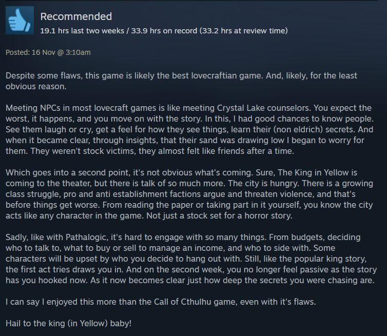 AlpixelGames's tweet image. This Steam review made us super proud and happy!
These are the kind of things that make us feel like everything was worth it in the end 😢

Consider leaving a positive review if you enjoyed our game❤️