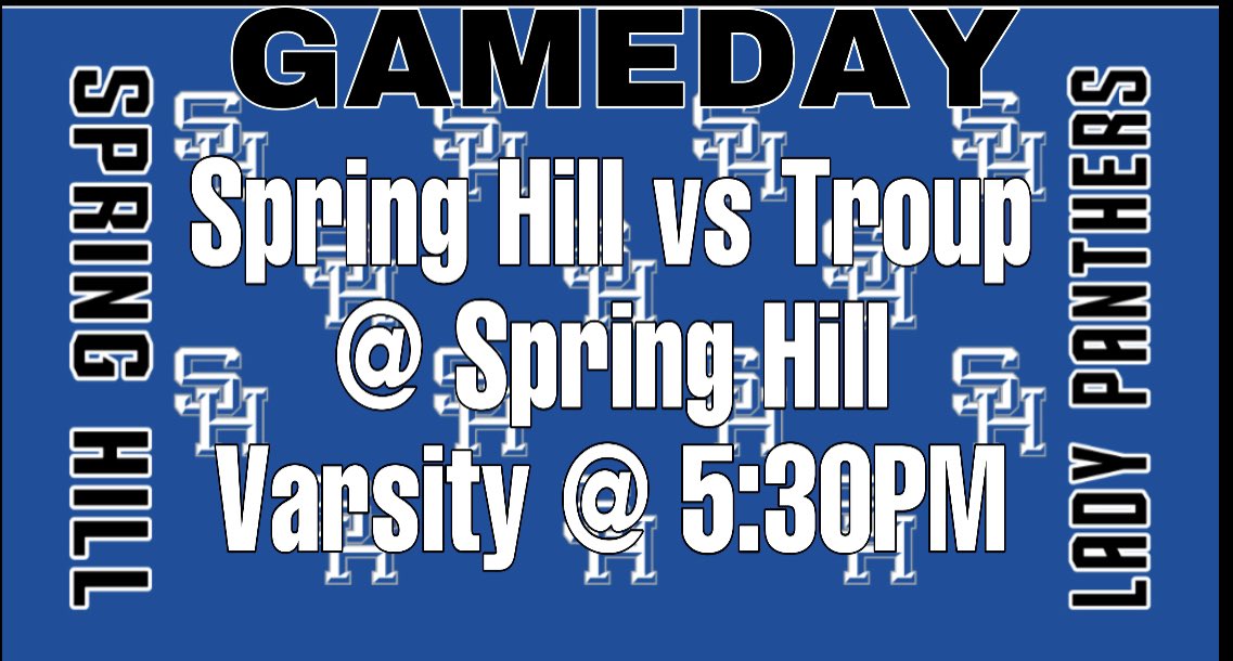 CoachDeeLewis's tweet photo. GAMEDAY!!!
Spring Hill Lady Panthers vs Troup 
@ Spring Hill 
Varsity Girls @ 5:30PM https://t.co/74FC6IC9XC