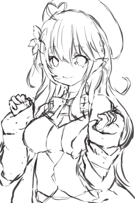 #皆さん線画と塗った後をみせてください 
線画・・・ 