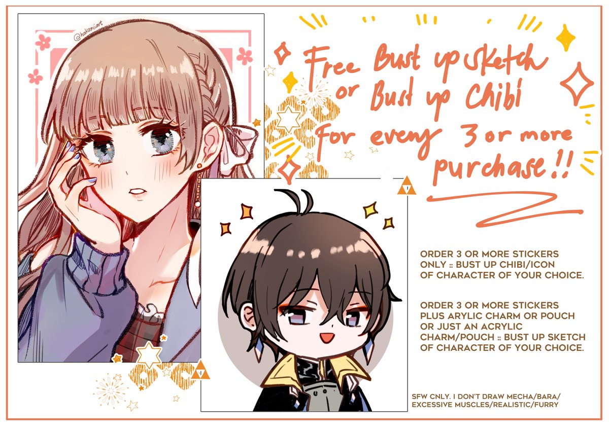 [PH ?? Local only!] 
I still have few stock available from last year's con?, Kindly check https://t.co/QssvidUGZH if you're interested!
I'll also do bonus sketch/chibi when you orde/r a certain amount of items! 