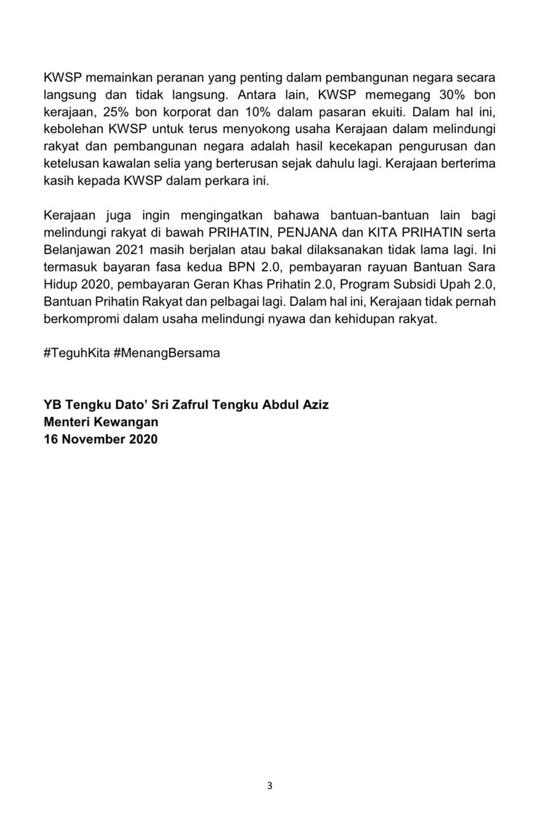 tzafrul_aziz's tweet photo. Kenyataan Media 

i-Sinar KWSP: Lebih Ramai Menerima Manfaat

16 Nov 2020 https://t.co/MuaHKH6SUO