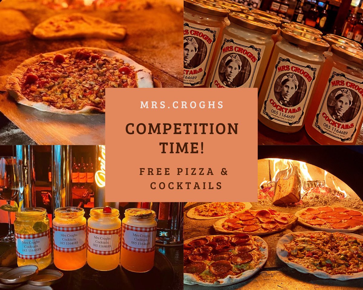 MrsCroghsBar's tweet photo. 🎉Instagram Competition 🎉.        We are currently running a competition over on our Instagram page for 2 lucky winners to win free pizza and cocktails this weekend!🤩  Head over to Instagram to enter🎉 https://t.co/DauccfBD1G