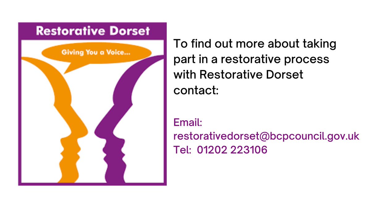 Restorative Dorset, the restorative justice service  commissioned by Dorset’s Police &amp; Crime Commissioner,  continues  to support individuals through a restorative justice process. 

 #RJWeek
<a href="/RJCouncil/">Restorative Justice Council</a>
 <a href="/dorsetpolice/">Dorset Police</a>
 <a href="/PCCDorset/">Dorset PCC</a>
<a href="/BCPCouncil/">BCP Council</a>
<a href="/DorsetCouncilUK/">Dorset Council UK</a>
 <a href="/Victimsbureau/">Dorset Police Victims' Bureau</a>