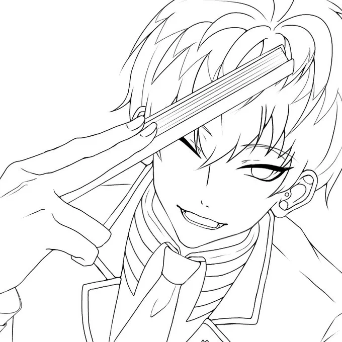 #皆さん線画と塗った後をみせてください 

皆やっててやりたくなっちゃった? 