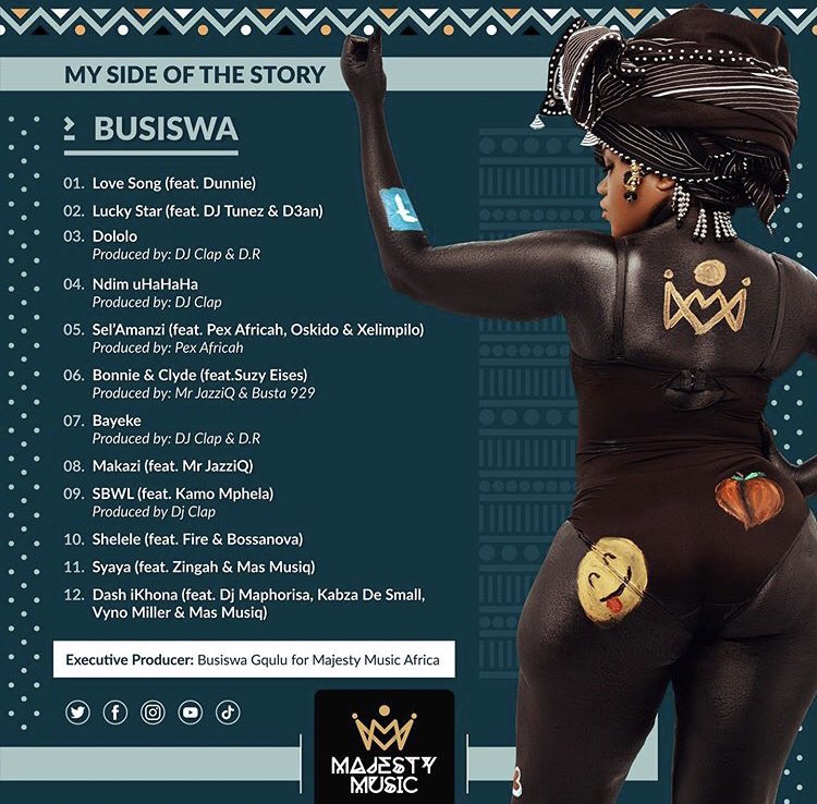 #MySideOfTheStory by <a href="/busiswaah/">Her Majesty</a> 
Set to be released this Friday across all digital platforms
World Wide 🌍 
#AlbumCover #Tracklist 

•
To Pre-Save : orcd.co/mysideofthesto…