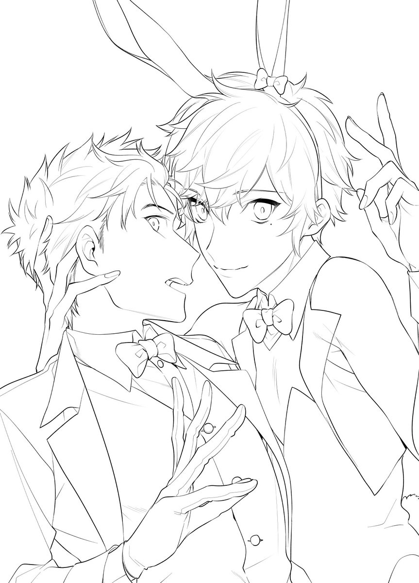 #皆さん線画と塗った後を見せてください
??? 