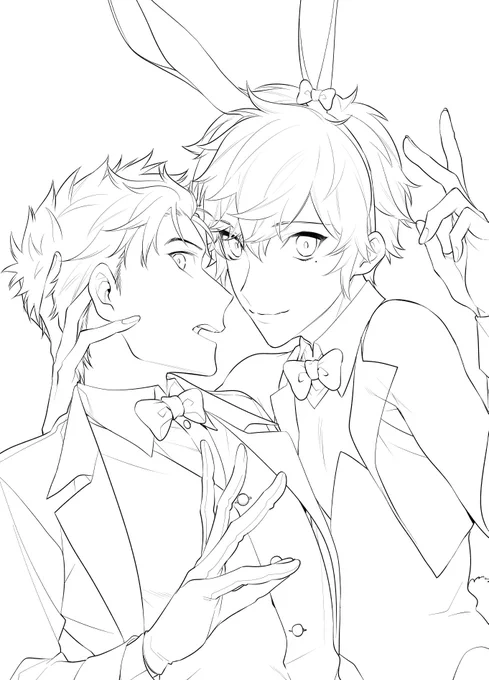 #皆さん線画と塗った後を見せてください
??? 