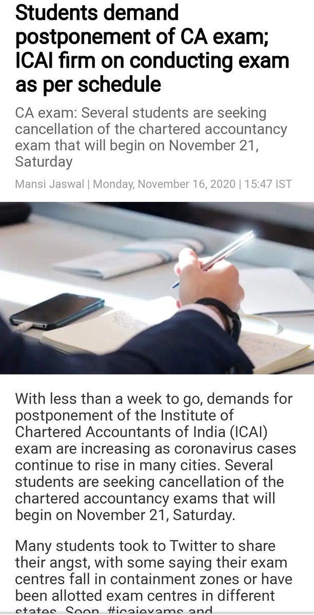 ItsPS10's tweet photo. OMG.. i haven't seen someone so egoistic and ignorant... what is wrong with u our BELOVED CCMs?? Do u even understand why we are demanding for postponement... Just because you are not providing exams in safe environment... Answer us NOW!#icaiexampostponment #ICAI_DENIES_JUSTICE https://t.co/L6nl2nlleF