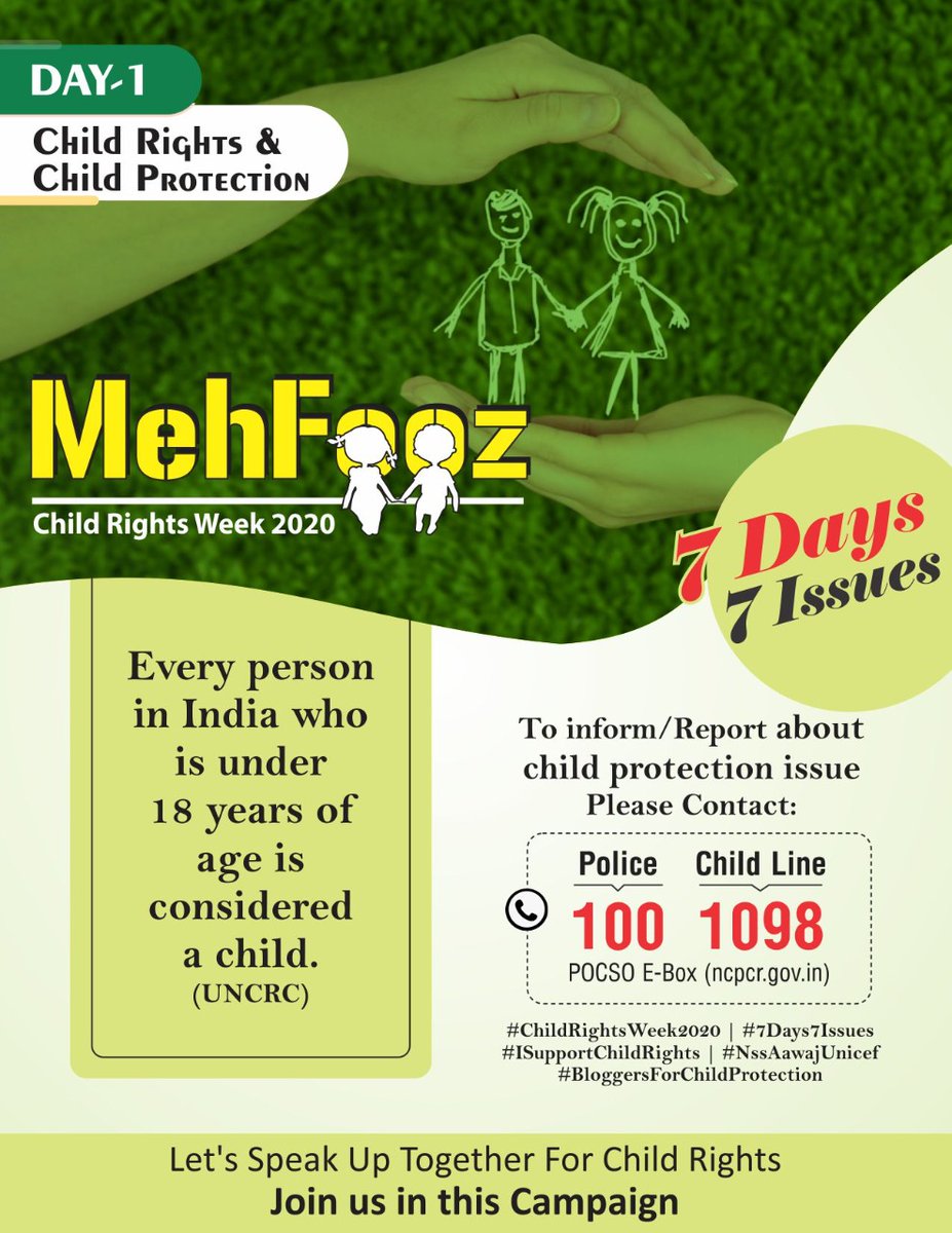 HarshTi09771393's tweet photo. #ChildRightsWeek2020
#7Days7Issues
#ISupportChildRights
#NSSAAWAJUNICEF https://t.co/UyGzKcvZv4