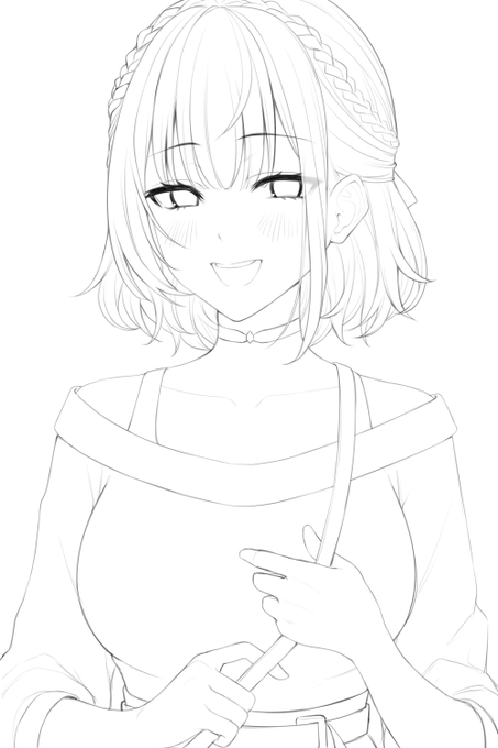 #皆さん線画と塗った後を見せてください 