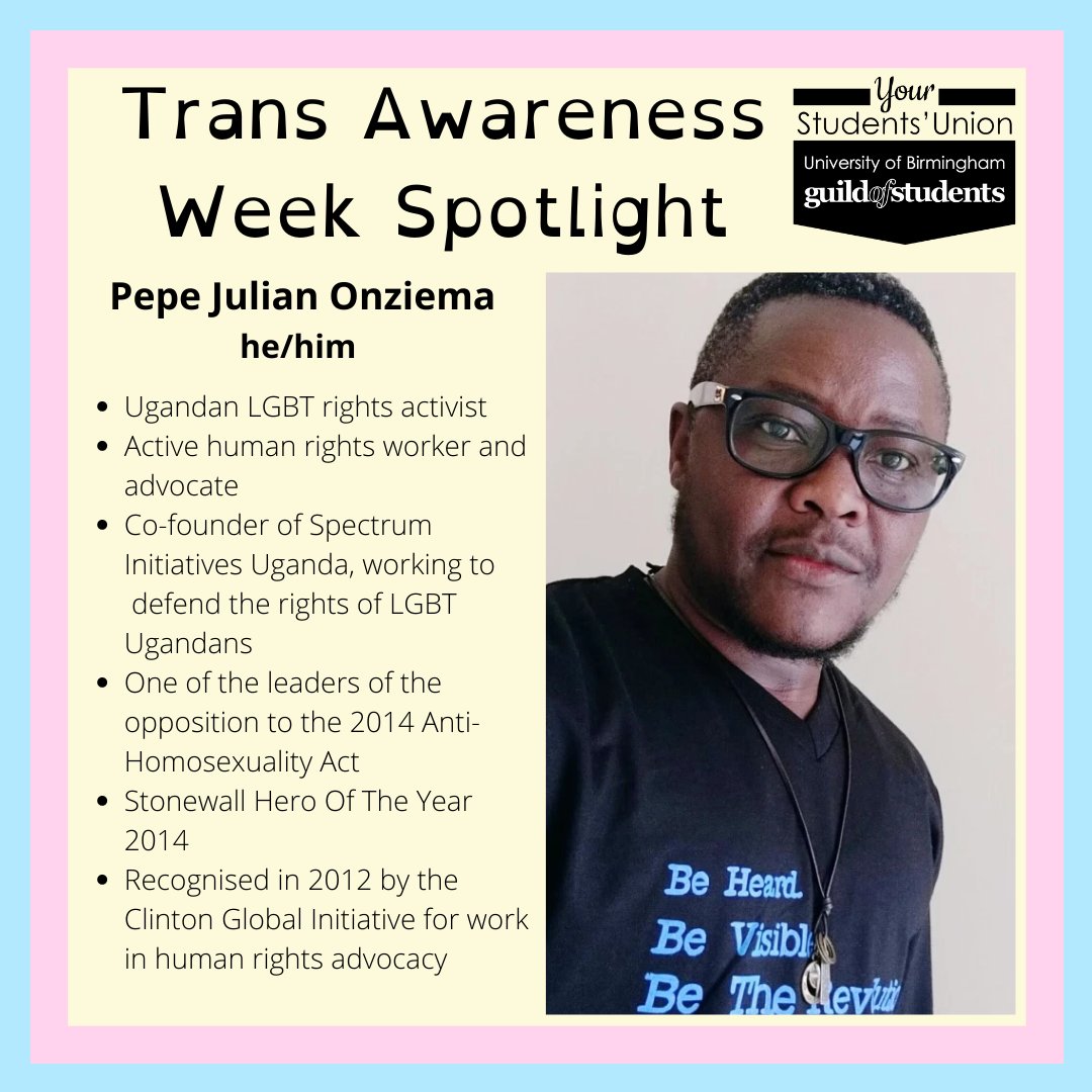 GuildTrans's tweet image. Trans awareness week, day 4! Today for our spotlight, we have Pepe Julian Onziema, and our tip is about what to do when you make mistakes!

facebook.com/trans.officer/…