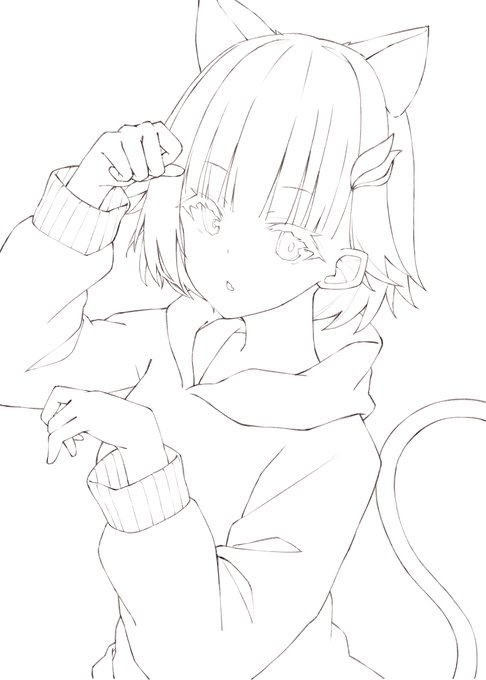 #皆さん線画と塗った後を見せてください
線画をちゃんと描いてた頃のやつ 