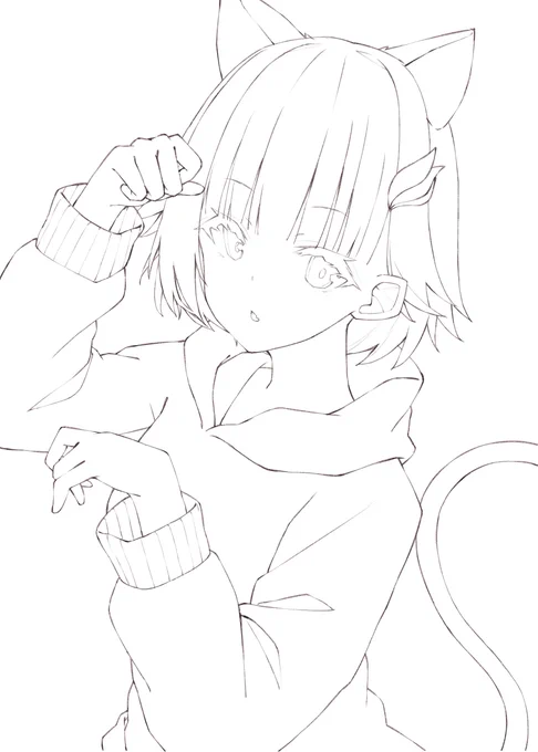 #皆さん線画と塗った後を見せてください
線画をちゃんと描いてた頃のやつ 