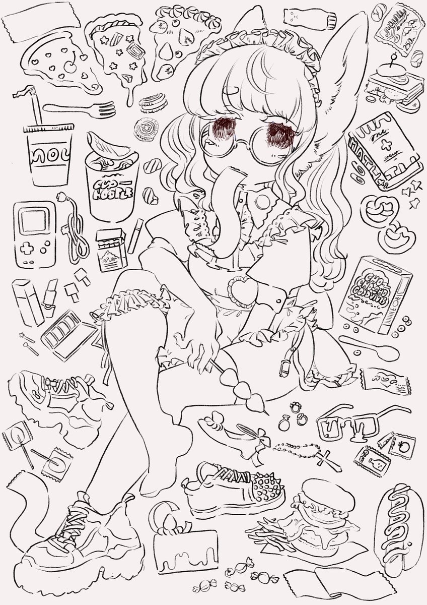 髪の毛モサモサしがち!2枚目は新刊から #皆さん線画と塗った後を見せてください 