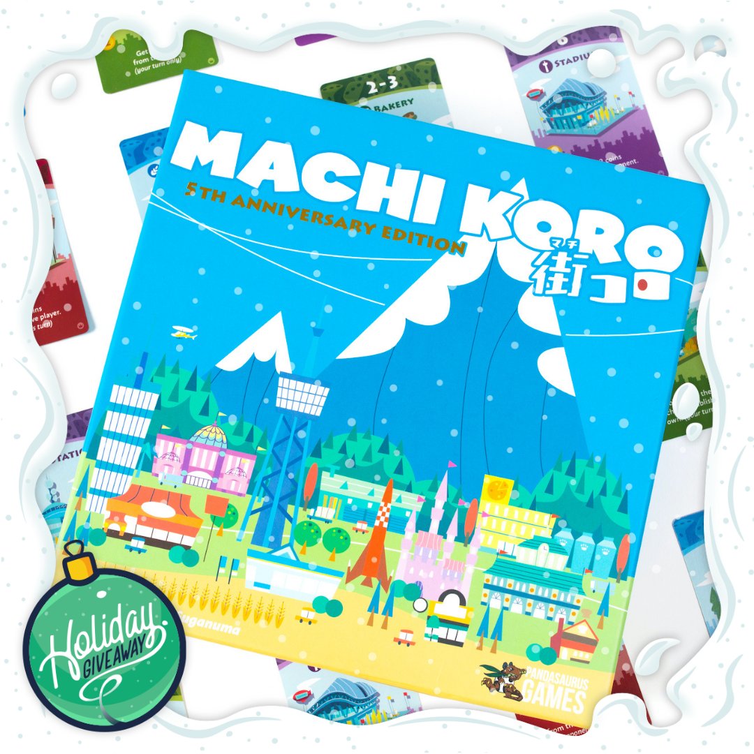 Pandasaurusgame's tweet photo. ❄️ Let's kick off four weeks of Holiday Panda-monium with our first giveaway - MACHI KORO ❄️

Armed only with your trusty die and a dream, you must grow Machi Koro into the largest city in the region! Perfect for families!

🎅🏽 👉  Enter here: https://t.co/ZCJai7WXZy https://t.co/jFVofr5dNp