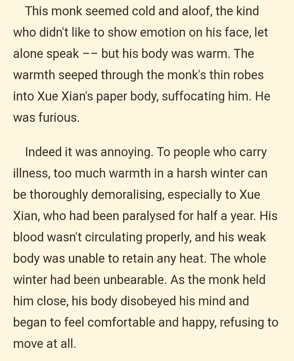 But xuan min's body giving warmth to xue xian 