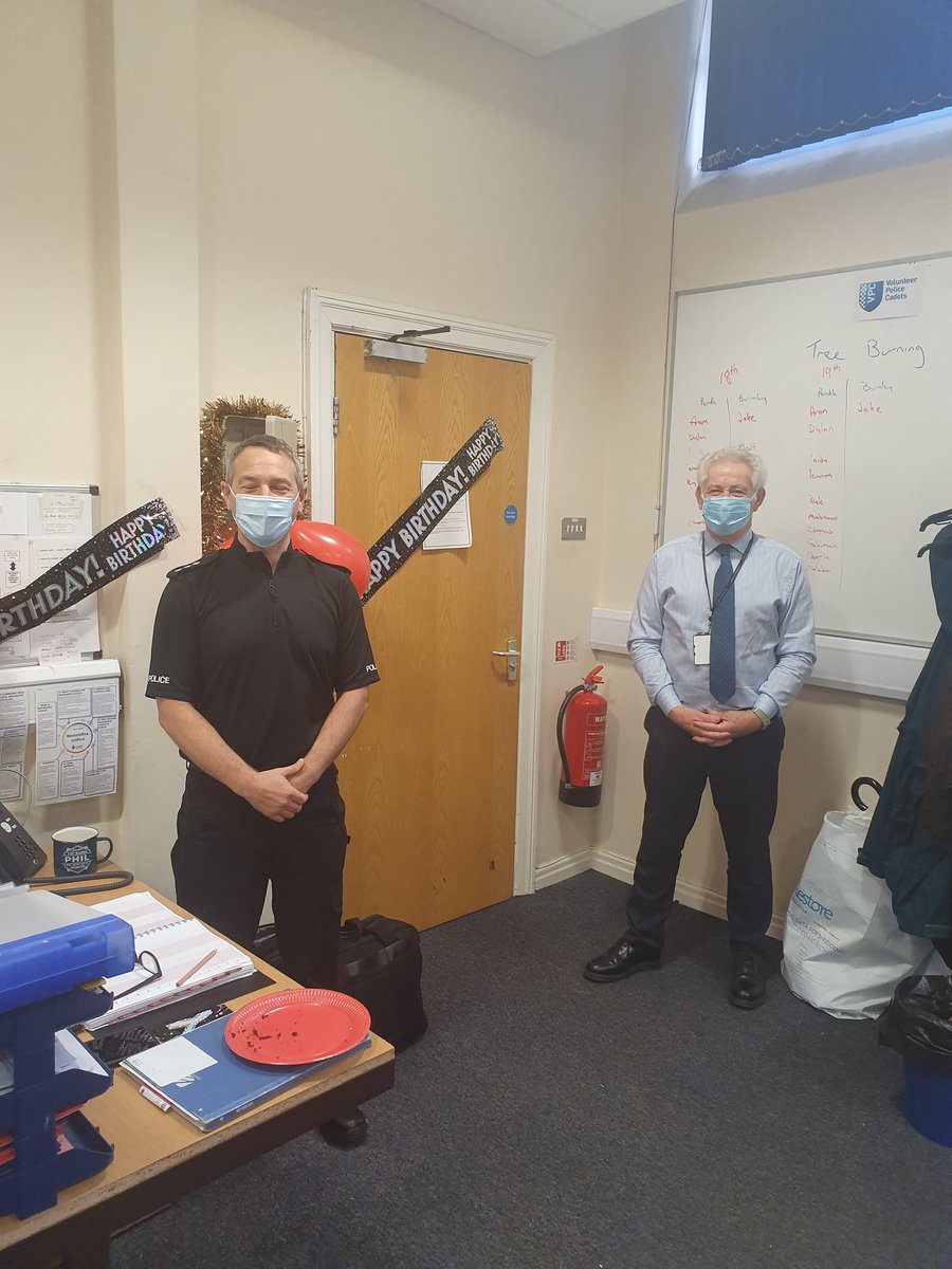 Happy Birthday to our East RJ Co- ordinator Phil turning the grand old age of 70 today 🎉 
Thank you to Chief Inspector Cartwright who attended to personally wish him many happy returns. 🎂