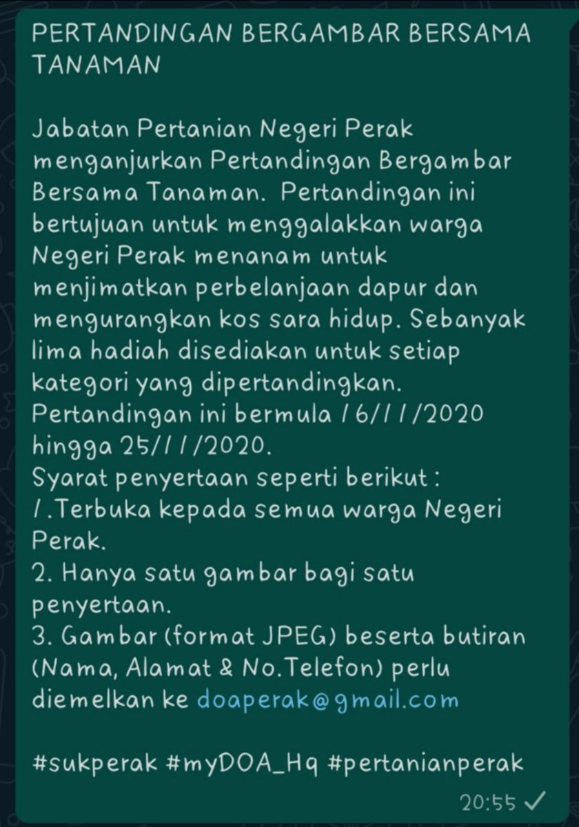 PertanianKinta's tweet photo. Pertandingan Bergambar Bersama Tanaman
@siree_sankaran
@myDOA_Perak https://t.co/9RbianvBAl