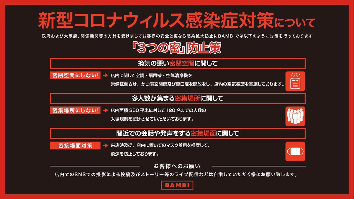 bambi_club's tweet photo. BAMBI OPENしました！

当店の取り組みについては
下記のBAMBI公式HPをご覧下さい。

https://t.co/N3v6LR44kx…

#BAMBI #エナジーチャージ
#バンビ #モンスタークラブ https://t.co/MR7LxWF1v6