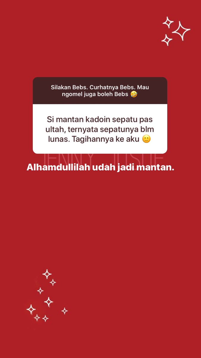 JennyJusuf's tweet photo. yang lagi butuh hiburan atau bosen baca berita yang isinya gitudeh 🙃 melipir aja ke stories akuh.

tema hari ini: MANTAN PELIT 🤣🤣🤣 https://t.co/1ZIfgCxb4O