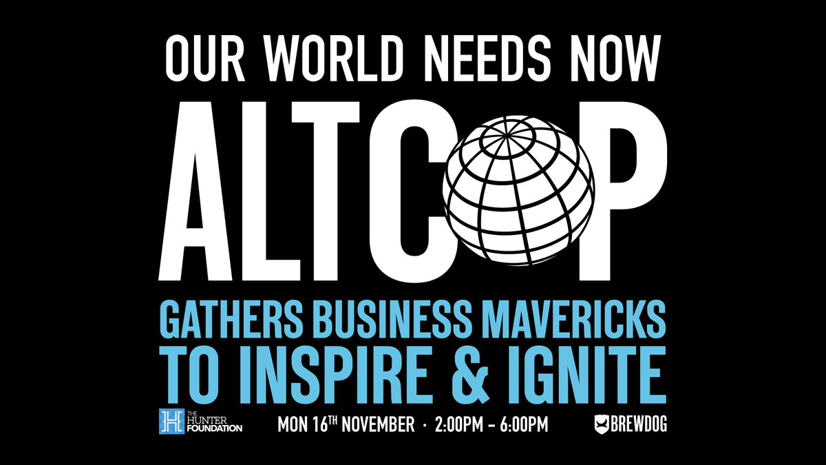 JamesBWatt's tweet photo. Join us today from 2:00pm for #ALTCOP, an alternative climate convention with speakers from @patagonia, @Allbirds, @LushLtd, @VICEUK &amp; more.

Watch live at https://t.co/OryYVZOiM2 https://t.co/4SsKdbMa8b